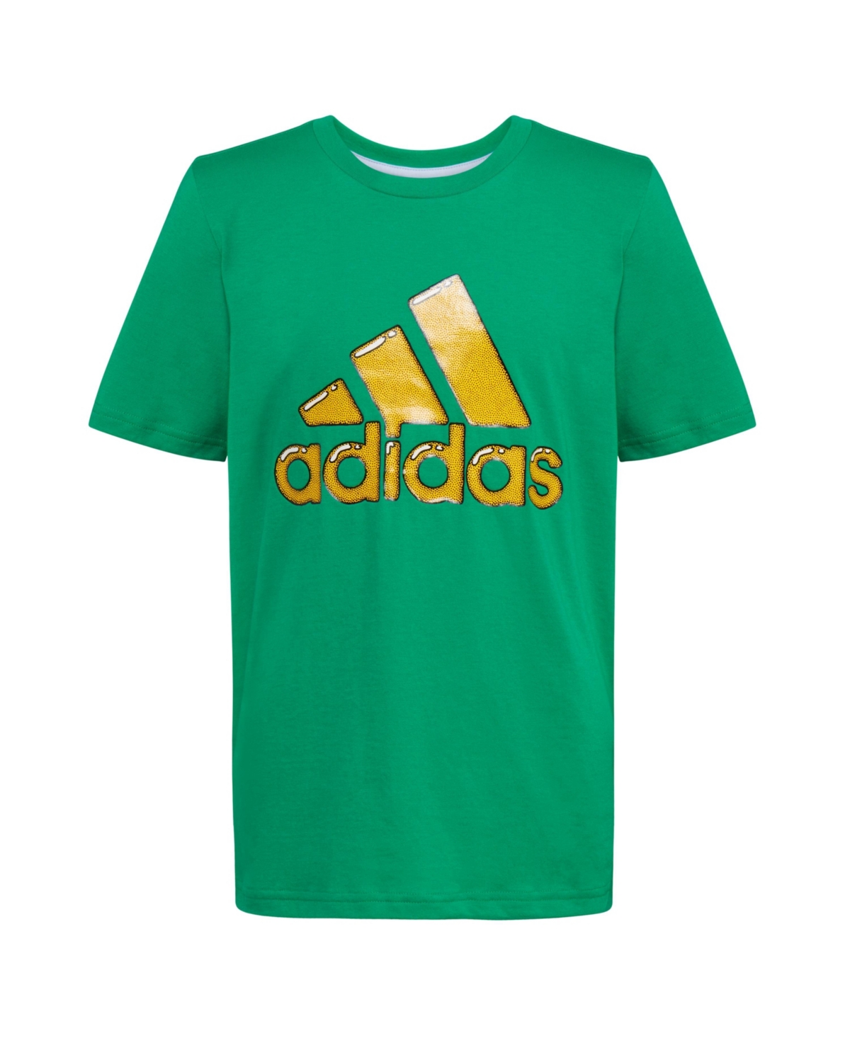 Adidas Originals Adidas Big Boys Short Sleeve Sportswear Logo Bubble Color T-shirt In Court Green