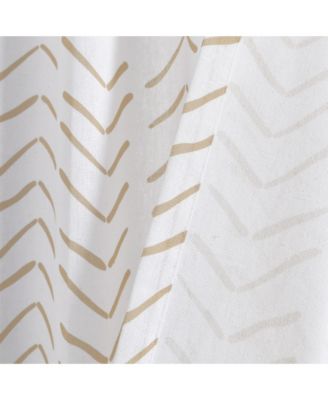 Lush Decor Hygge Modern Arrow Linen-Textured Window Curtain Panels Pair 40"W x 84"L Curtains for Bedroom - Living Room Curtains