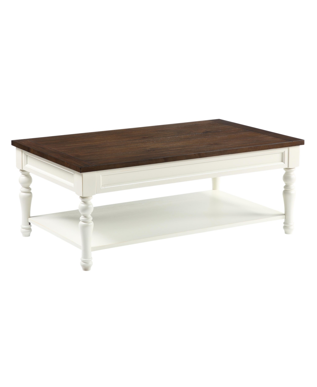 Steve Silver Joanna 48" Wooden Coffee Table In Ivory And Mocha