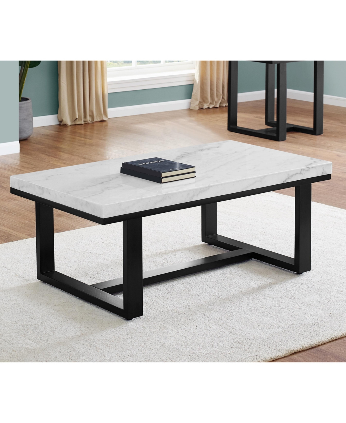 Steve Silver Lucca Marble Top Cocktail Table - Espresso Base
