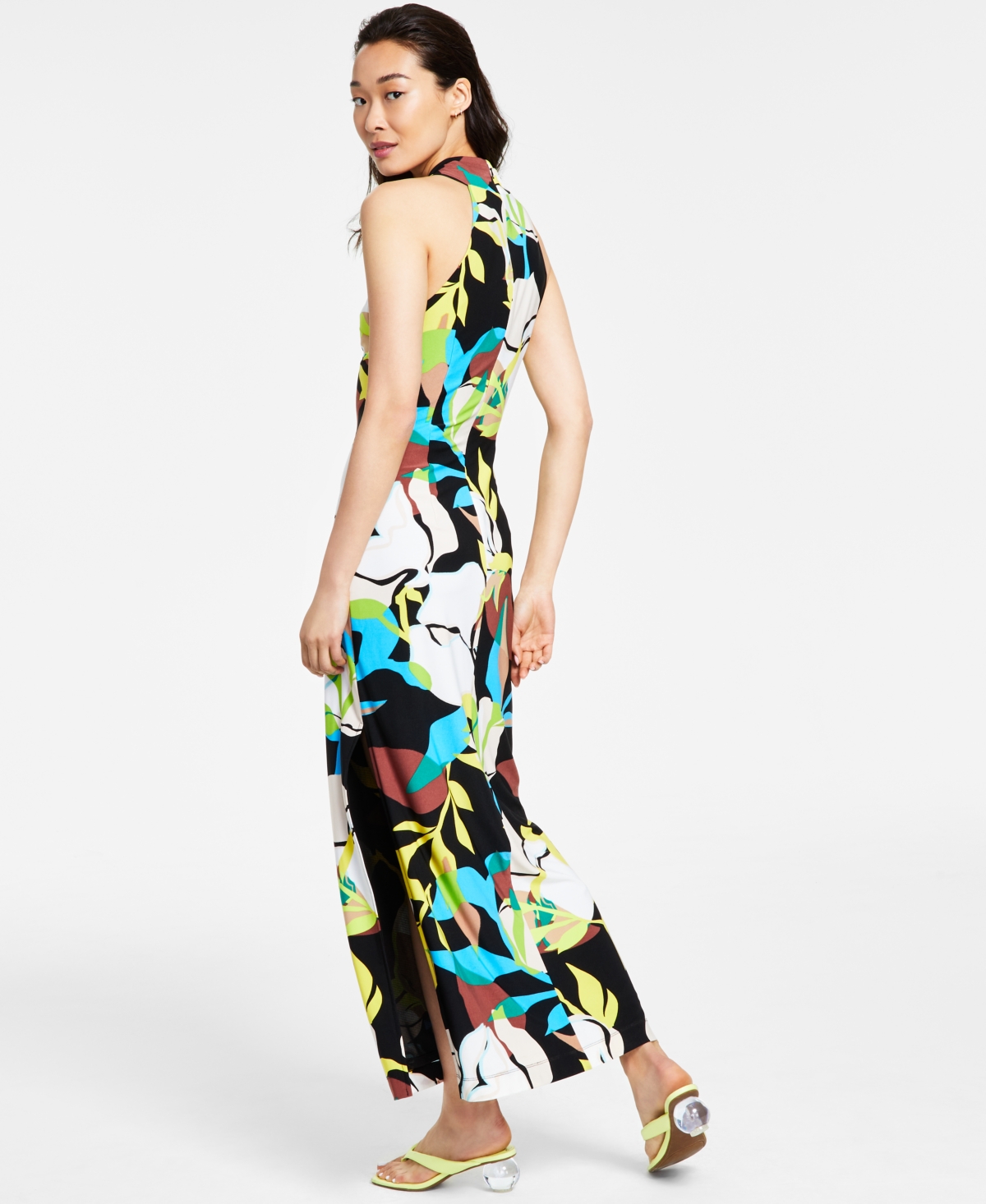 Shop Rachel Rachel Roy Crisscross Halter Maxi Dress In Geo Floral