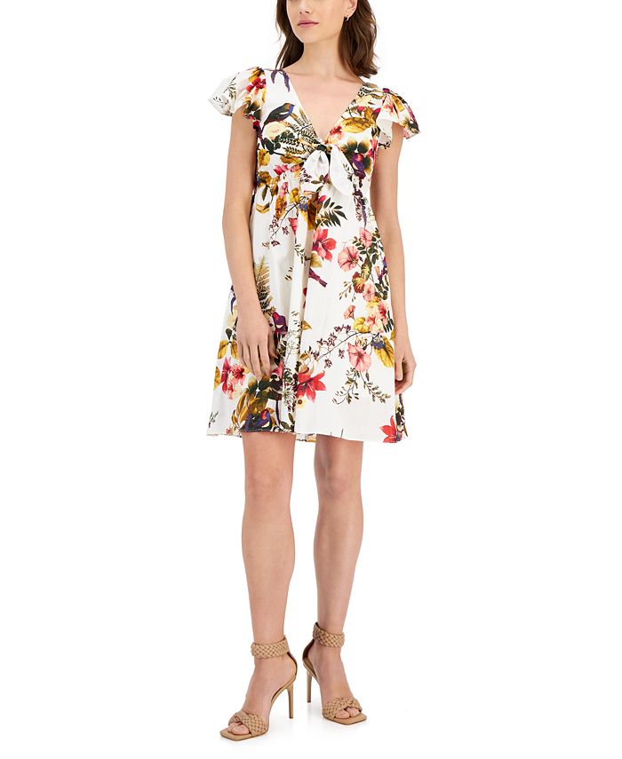 Taylor Women s Cotton Flutter Sleeve Empire Waist Dress Macy s