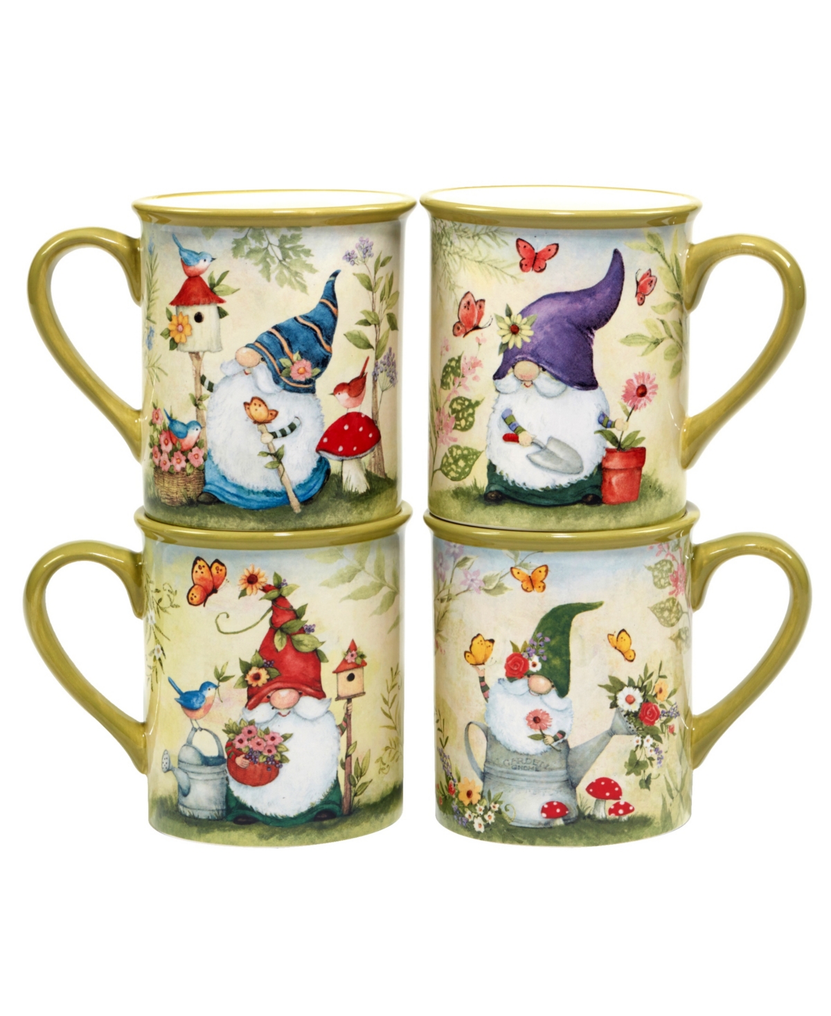 Certified International Garden Gnomes Set Of 4 Mug 14 Oz.