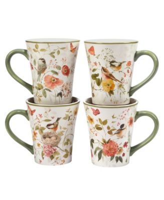 Certified International Nature's Song Set of 4 Mug 14 oz. - Macy's