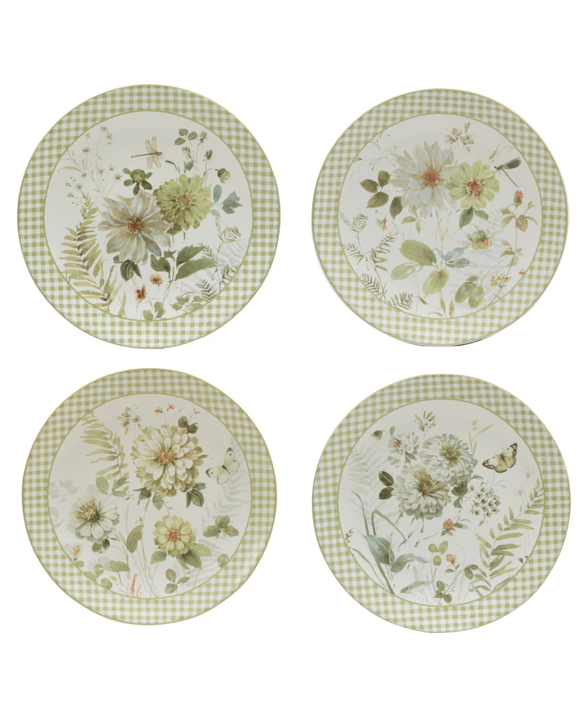 Certified International Green Fields Set of 4 Dinner Plate