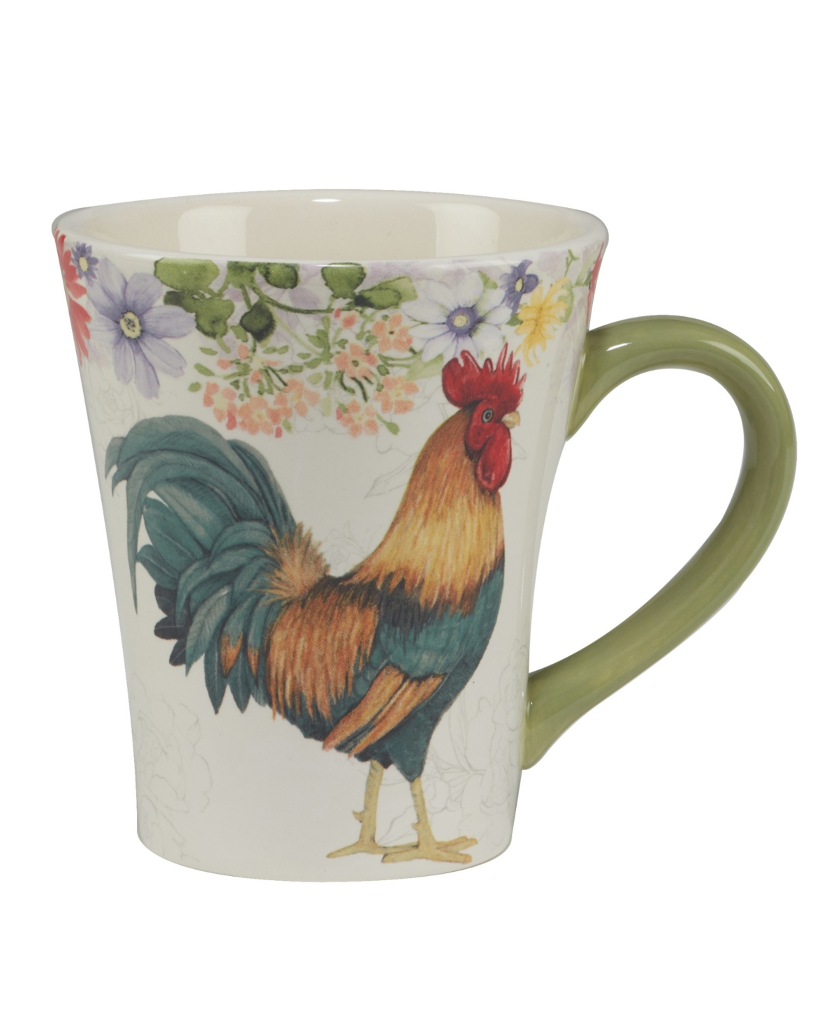 Certified International Floral Rooster Set of 4 Mug oz