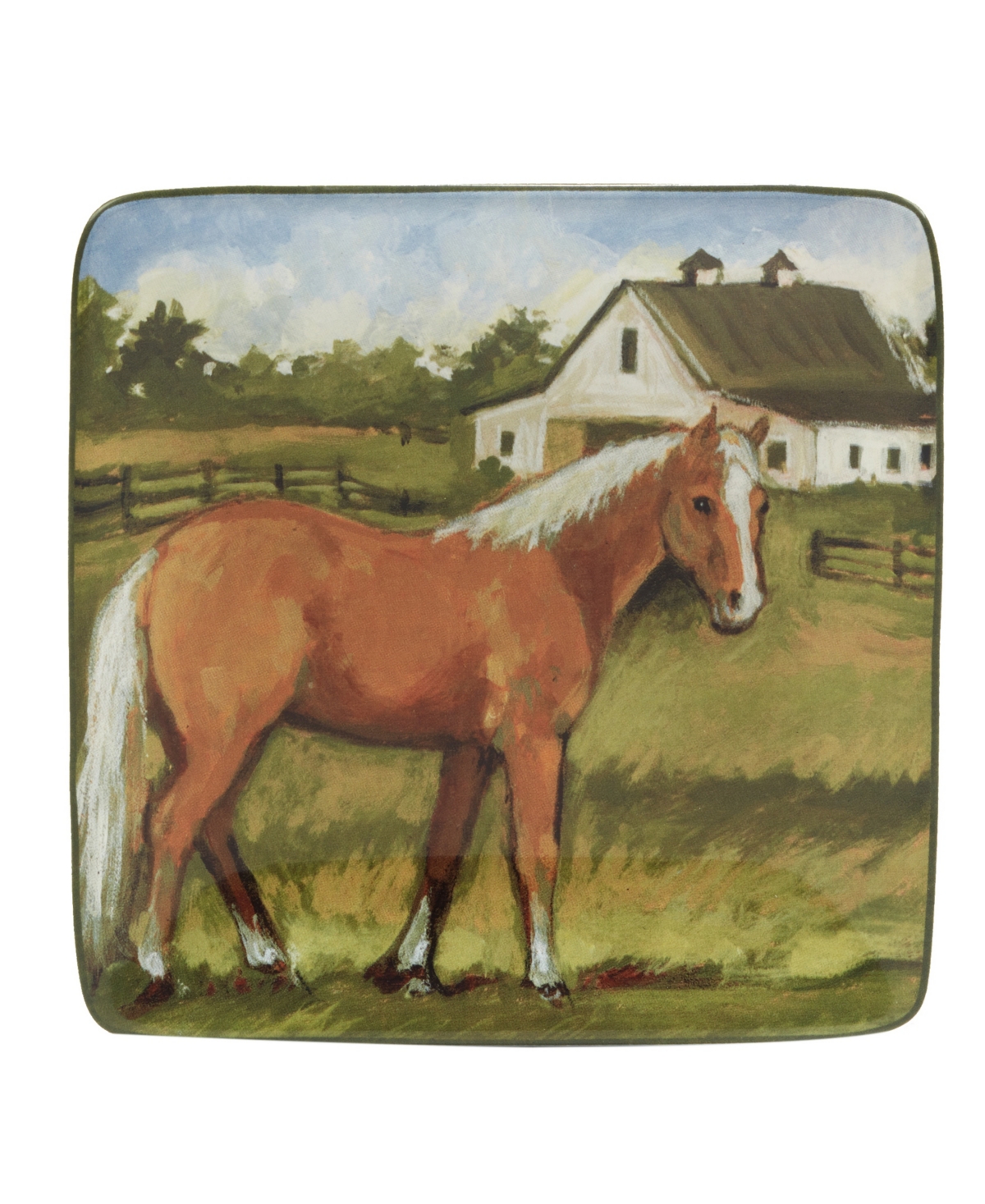 Certified International York Stables Set of 4 Canape Plates