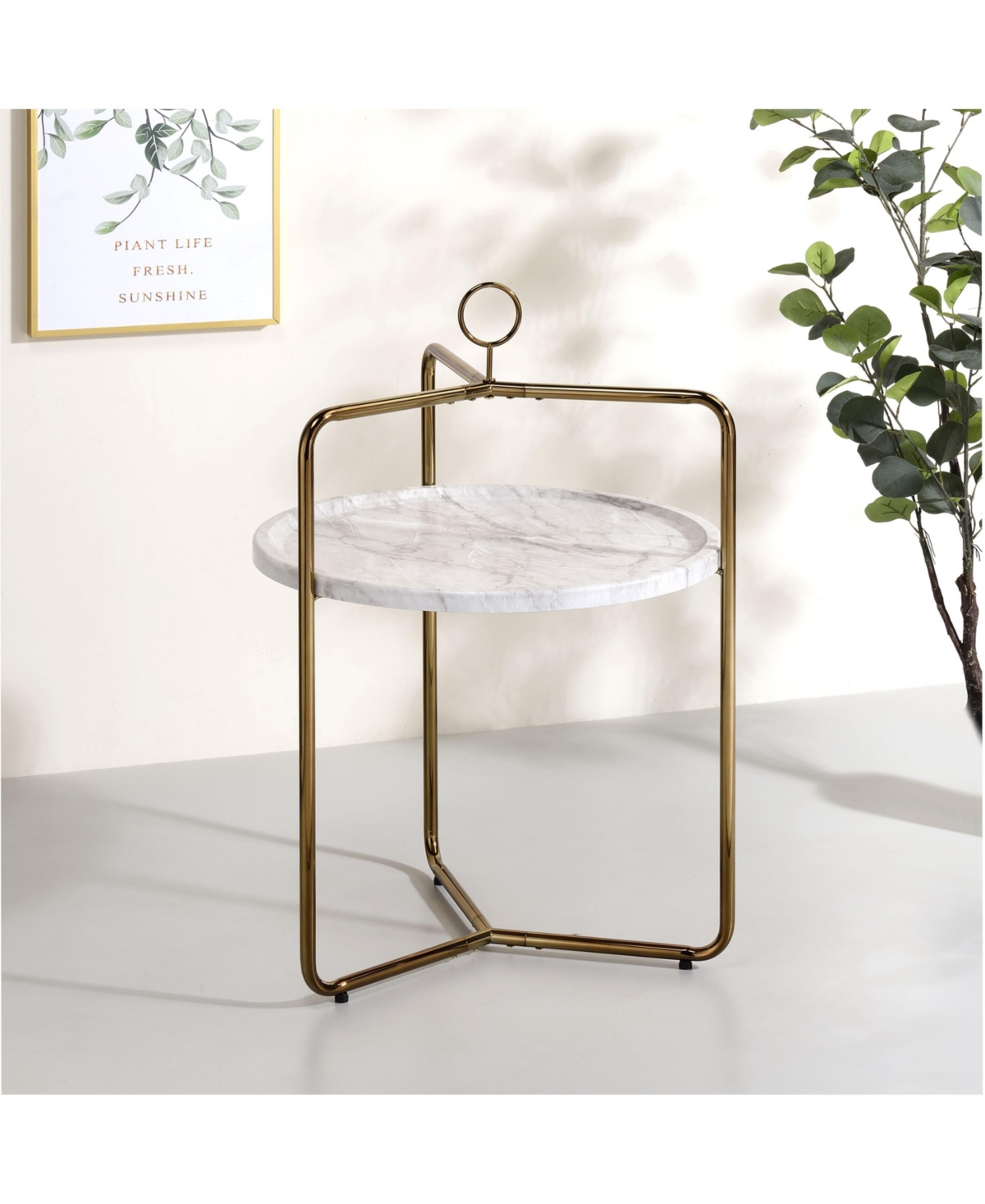 Steve Silver Miro Laminate Metal Side Table