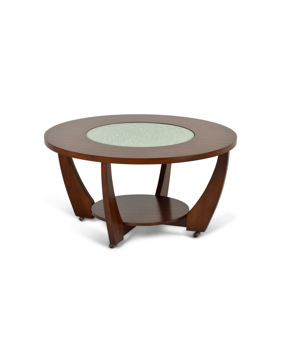 Steve Silver Rafael 39.5" Round Merlot Wood Cocktail Table With Casters In Merlot Cherry Finish