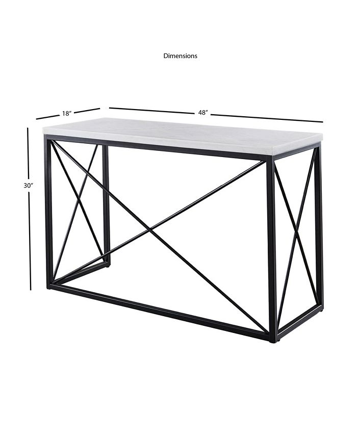 Furniture Steve Silver Skyler 48" Rectangular Marble and Metal Sofa