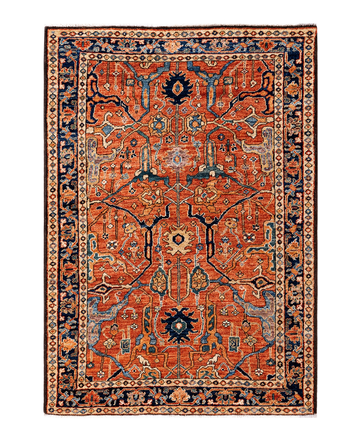 Adorn Hand Woven Rugs Serapi M1982 4'3" X 5'5" Area Rug In Blue