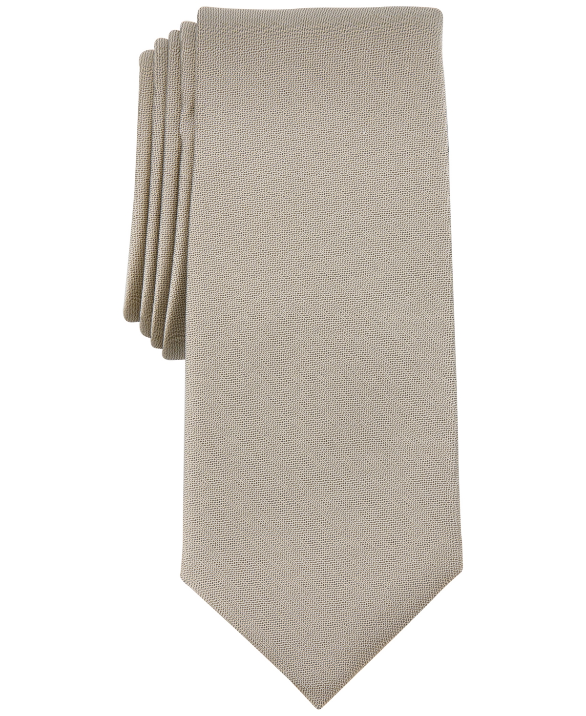Alfani Men's Solid Texture Slim Tie, Created For Macy's In Champagne