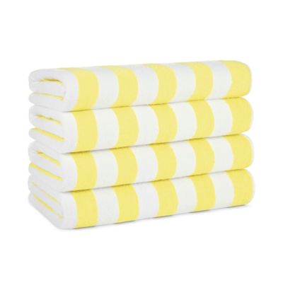 California Cabana Beach Towel (4 Pack, 30x70 in.), Striped, Soft Ringspun Cotton, Oversized Cabana Pool Towel