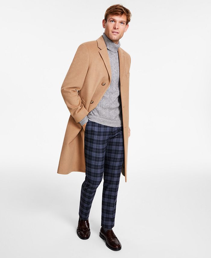 Michael Kors Men's Classic-Fit Solid Wool Blend Overcoats - Macy's