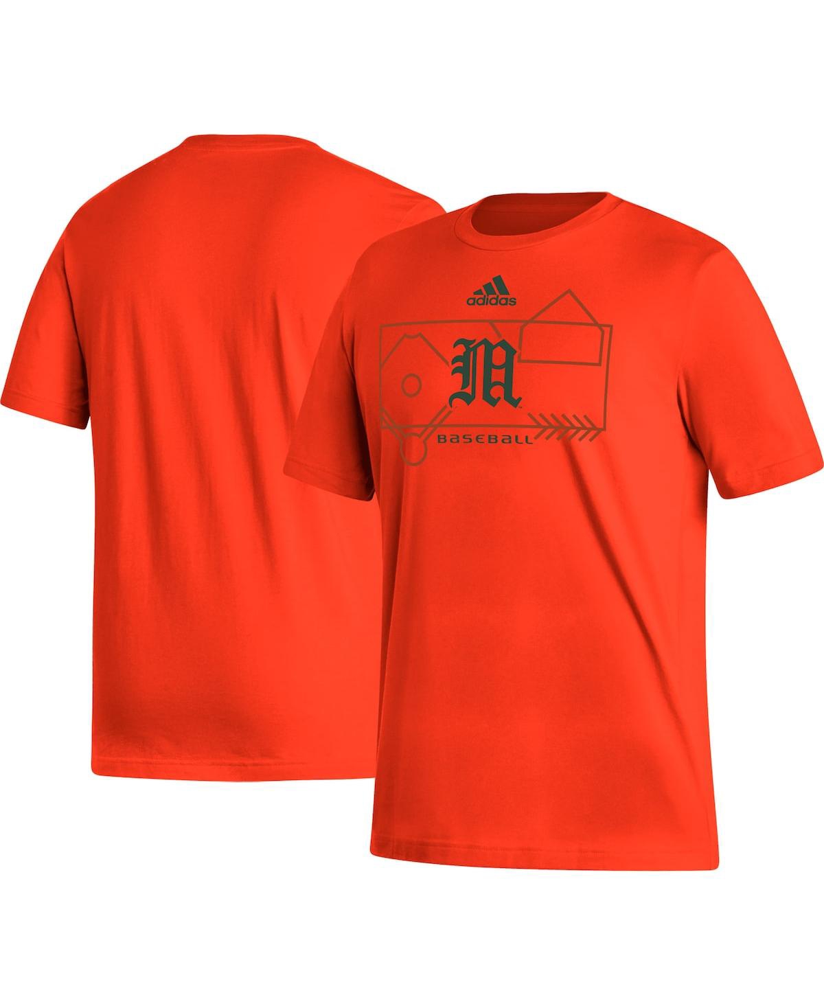 Shop Adidas Originals Men's Adidas Orange Miami Hurricanes Locker Lines Baseball Fresh T-shirt