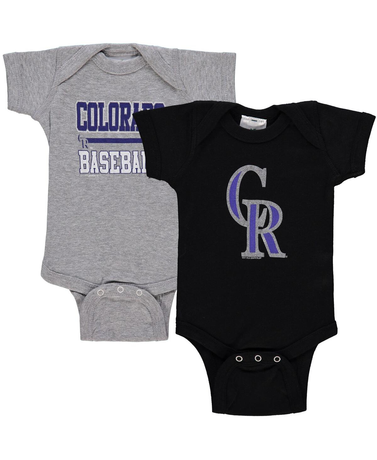 Shop Soft As A Grape Newborn And Infant Boys And Girls  Black, Gray Colorado Rockies 2-piece Body Suit In Black,gray