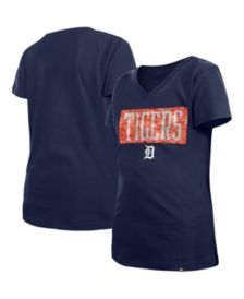 Girl's Youth Detroit Tigers New Era Pink Jersey Stars V-Neck T-Shirt