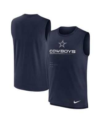 Nike Men's Dallas Cowboys Sleeveless Athletic Navy Hoodie