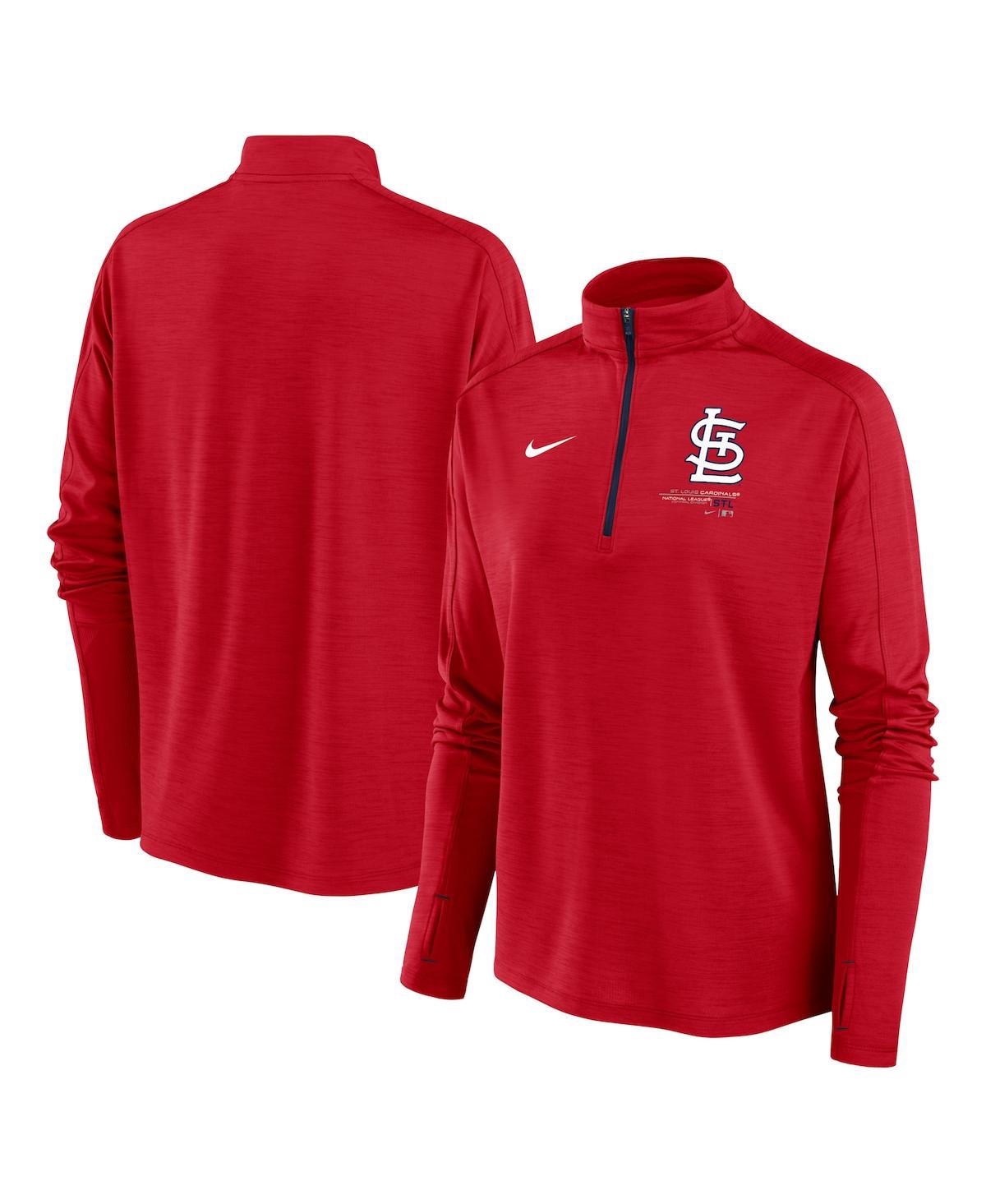 Shop Nike Women's  Red St. Louis Cardinals Pacer Quarter-zip Top
