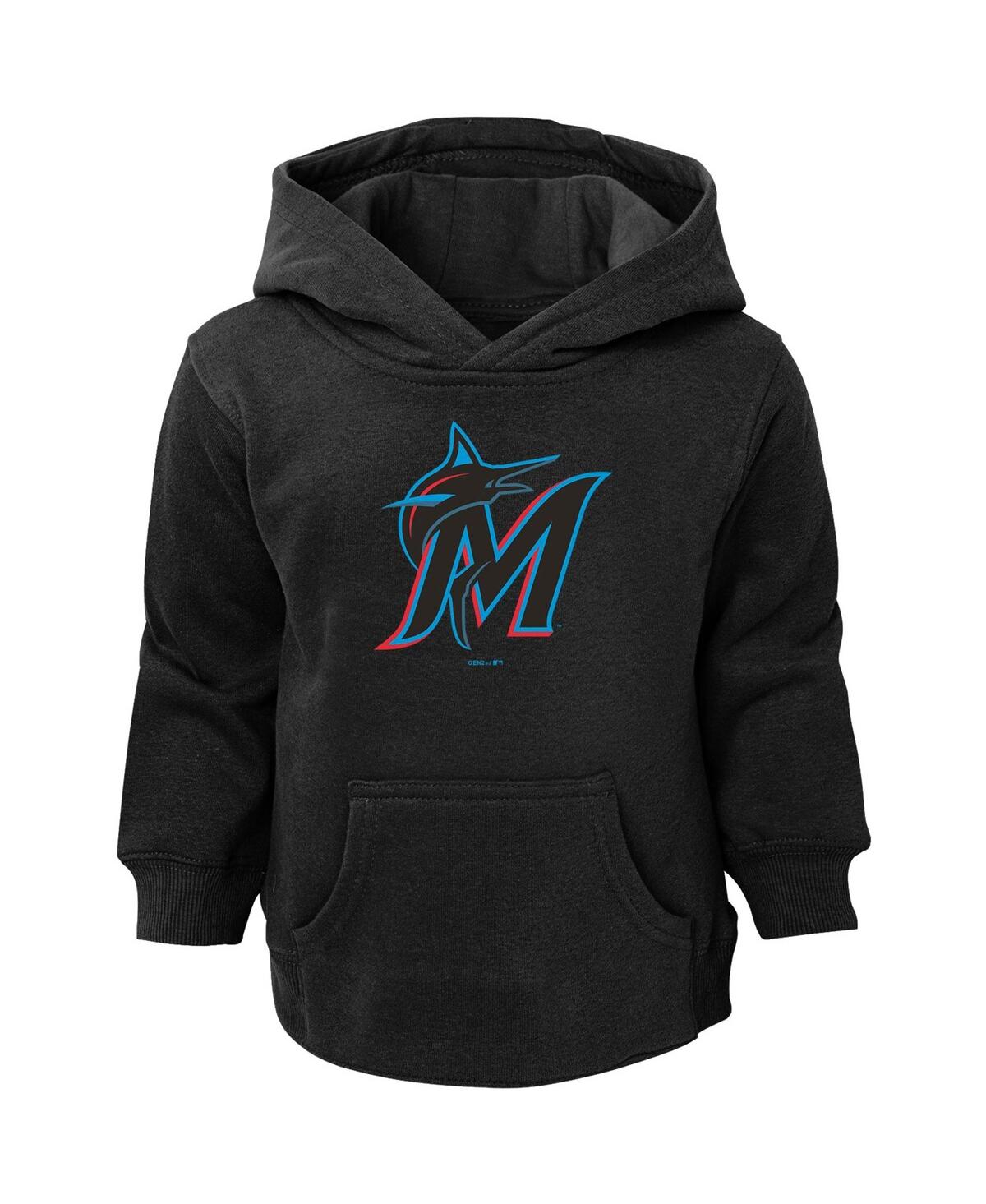 Outerstuff Babies' Toddler Boys And Girls Black Miami Marlins Primary Logo Pullover Hoodie