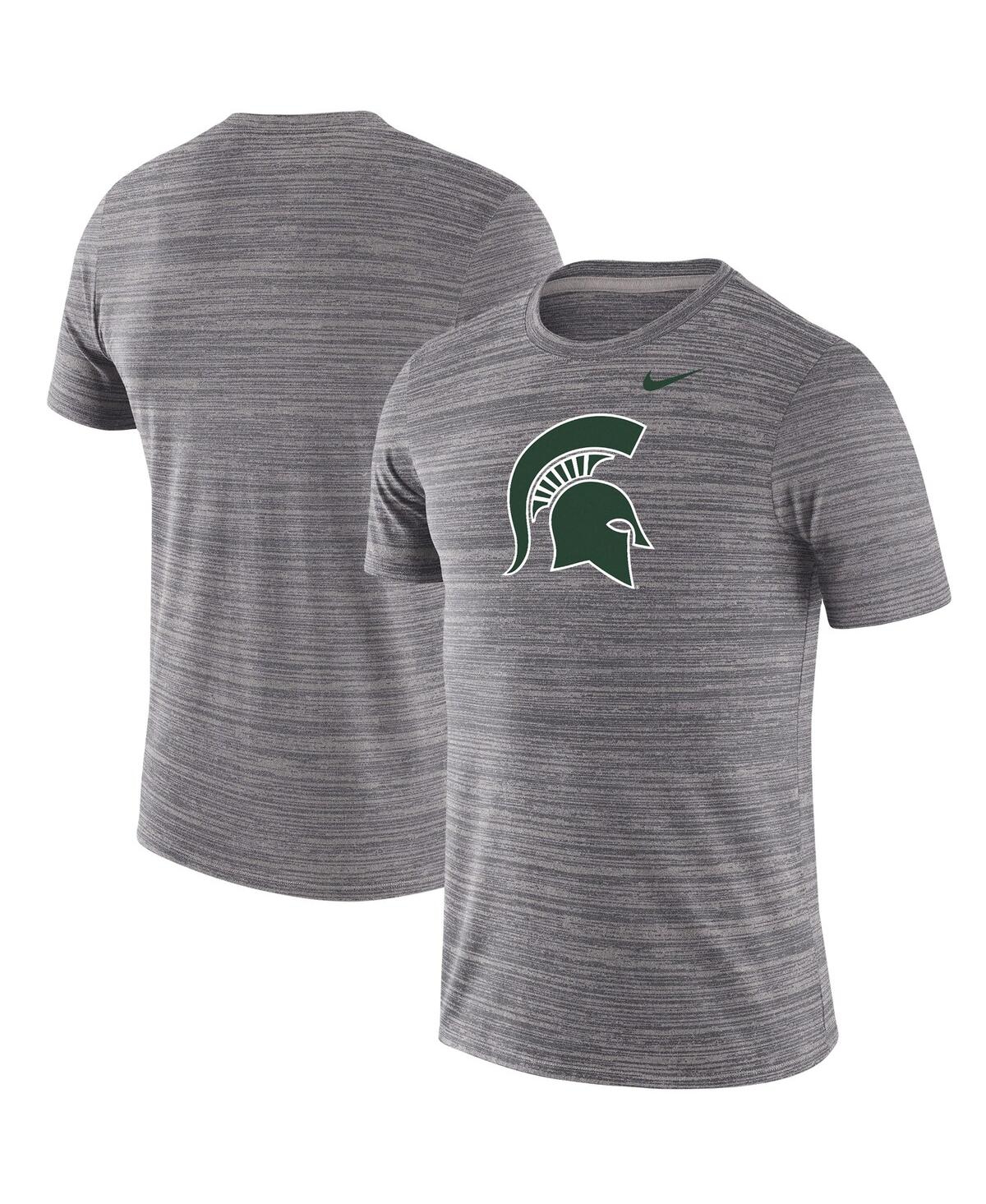 Shop Nike Men's  Gray Michigan State Spartans Team Logo Velocity Legend Performance T-shirt