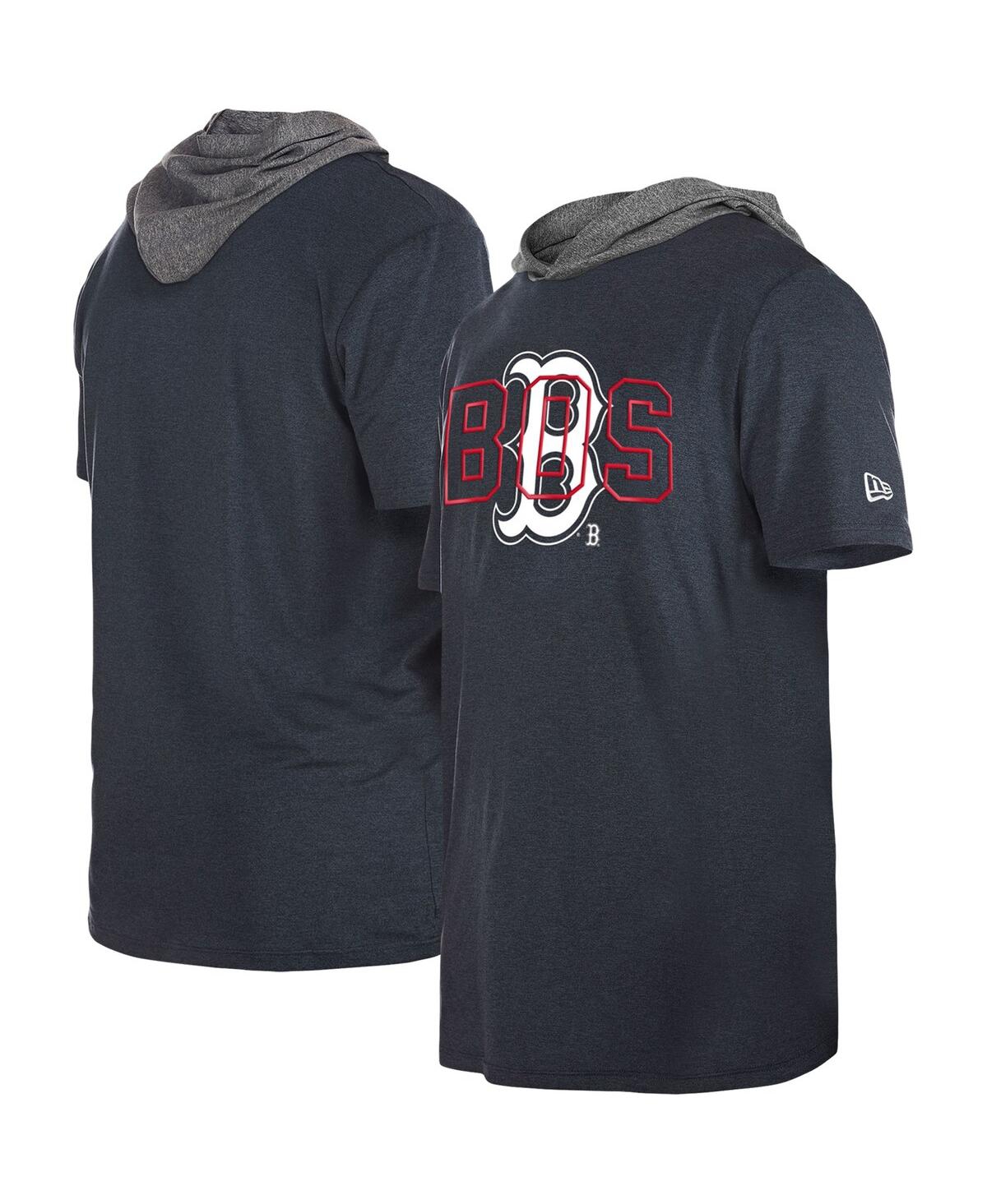Shop New Era Men's  Navy Boston Red Sox Team Hoodie T-shirt