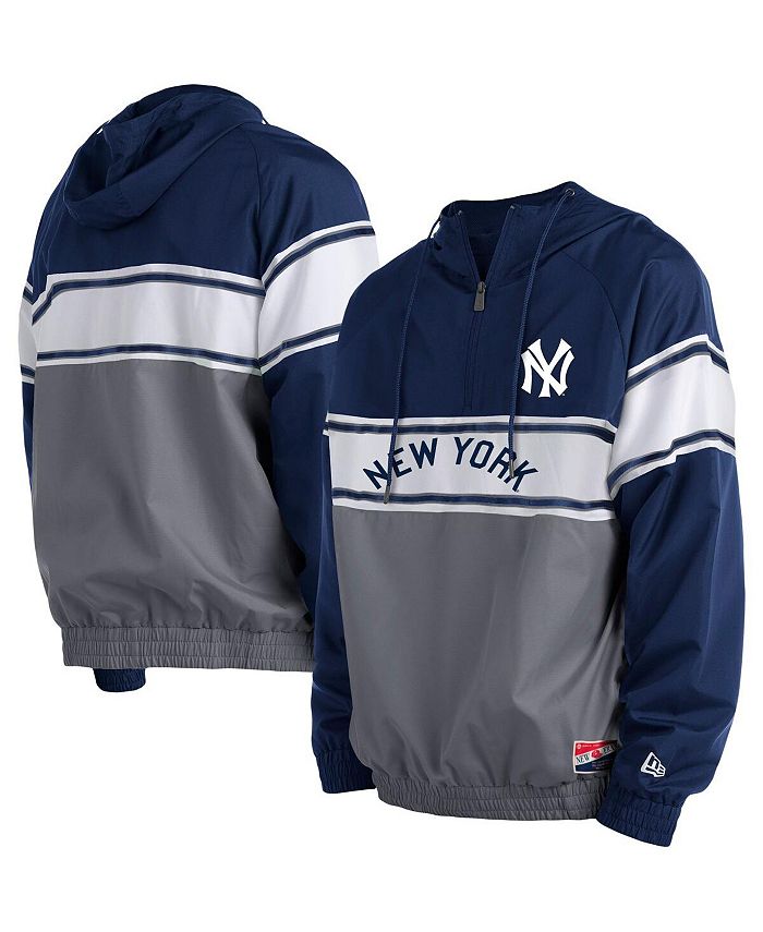 New Era Men's Navy New York Yankees Ripstop Raglan Quarter-Zip Hoodie ...