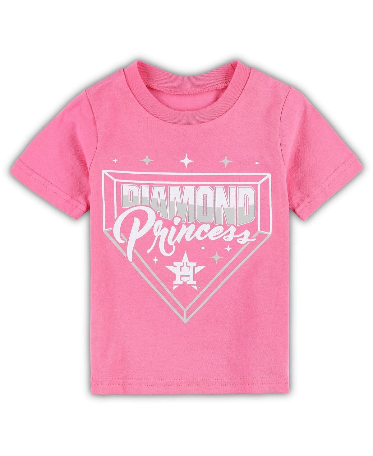 Outerstuff Toddler Girls Pink Houston Astros Diamond Princess T-shirt In Pink