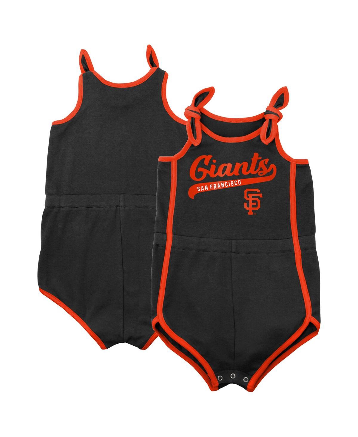 Outerstuff Babies' Little Girls Black San Francisco Giants Hit And Run Bodysuit
