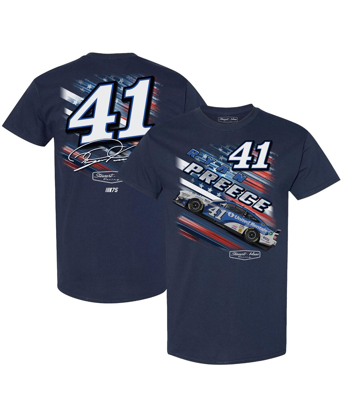 Stewart-haas Racing Team Collection Men's  Navy Ryan Preece Patriotic Fuel T-shirt