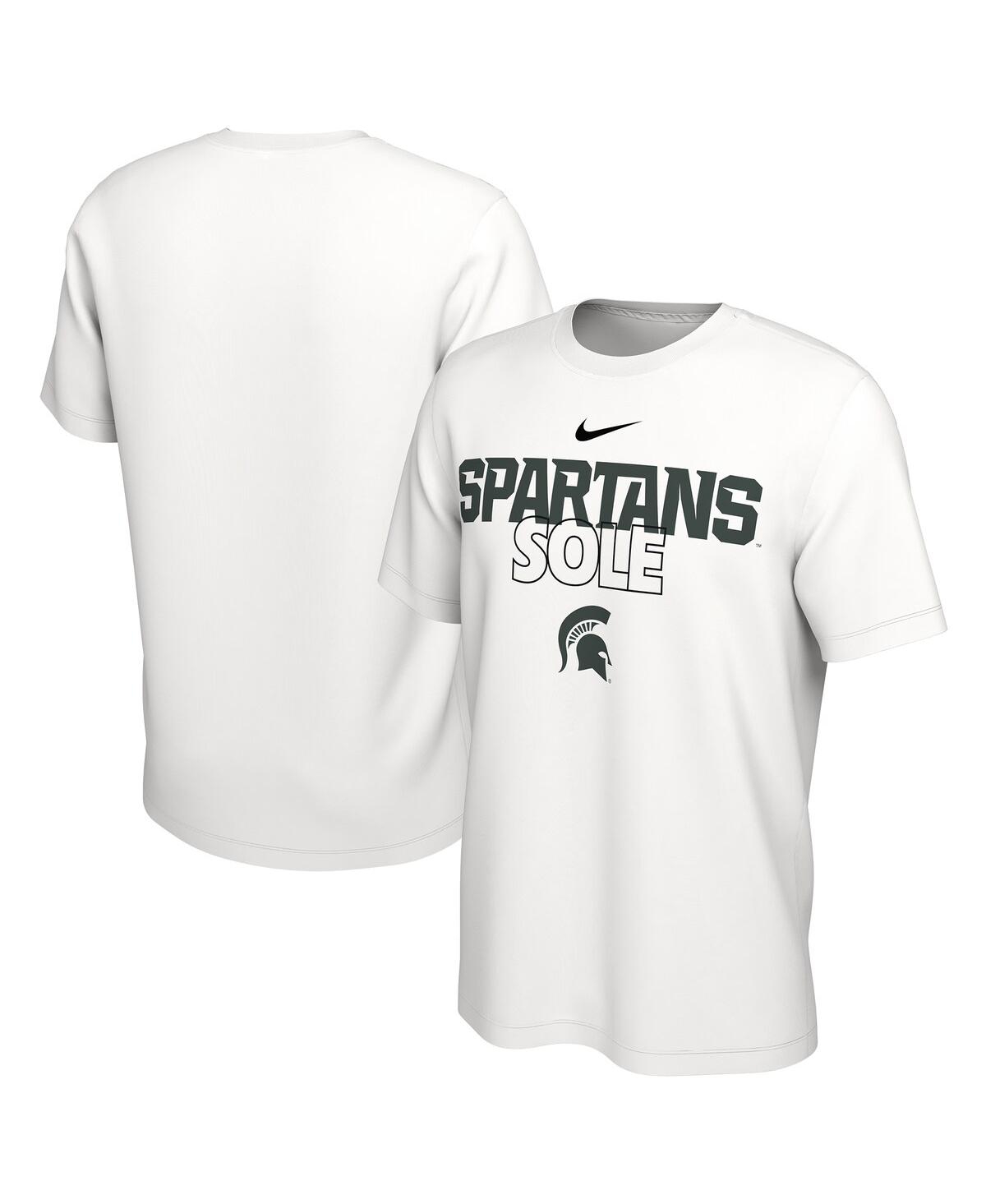 Men's NikeMichigan State Spartans On Court Bench T-shirt - White