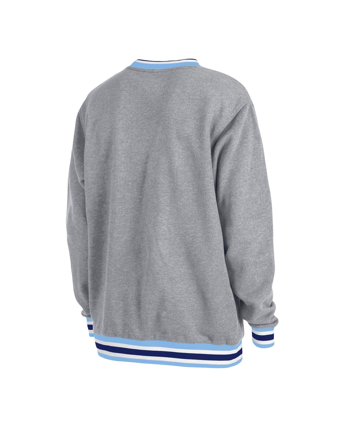 Shop New Era Men's  Heather Gray Atlanta Braves Throwback Classic Pullover Sweatshirt