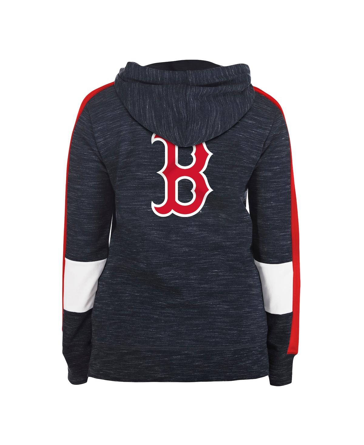 Shop New Era Women's  Navy Boston Red Sox Colorblock Full-zip Hoodie