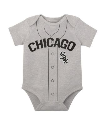 Infant Boys and Girls White, Heather Gray Chicago White Sox Two-Pack Little Slugger Bodysuit Set