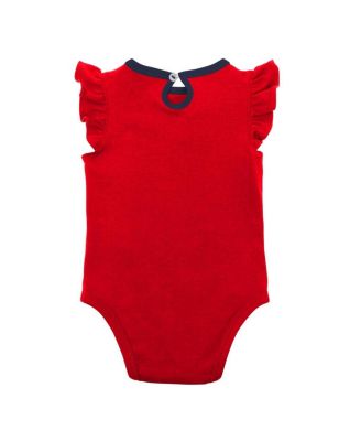 Newborn and Infant Boys and Girls Red, Heather Gray Los Angeles Angels Little Fan Two-Pack Bodysuit Set