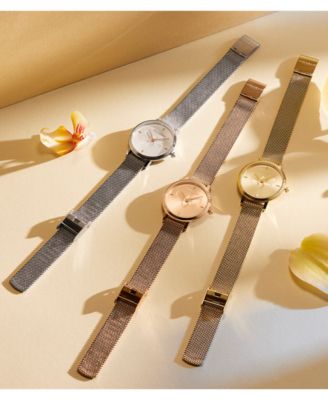 Women's Ultra Slim Bee Carnation Gold-Tone Steel Watch 28mm