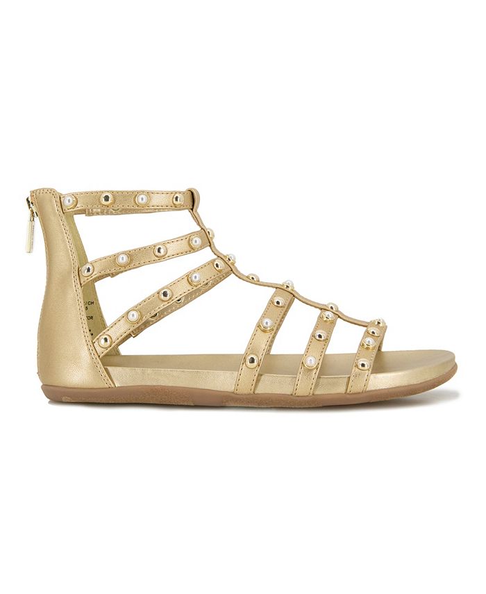 Kenneth Cole REACTION: Sneaker Donna Cameron Slip-On – Tomaia In Maglia Marrone, Dettagli Borchie, Taglia 40