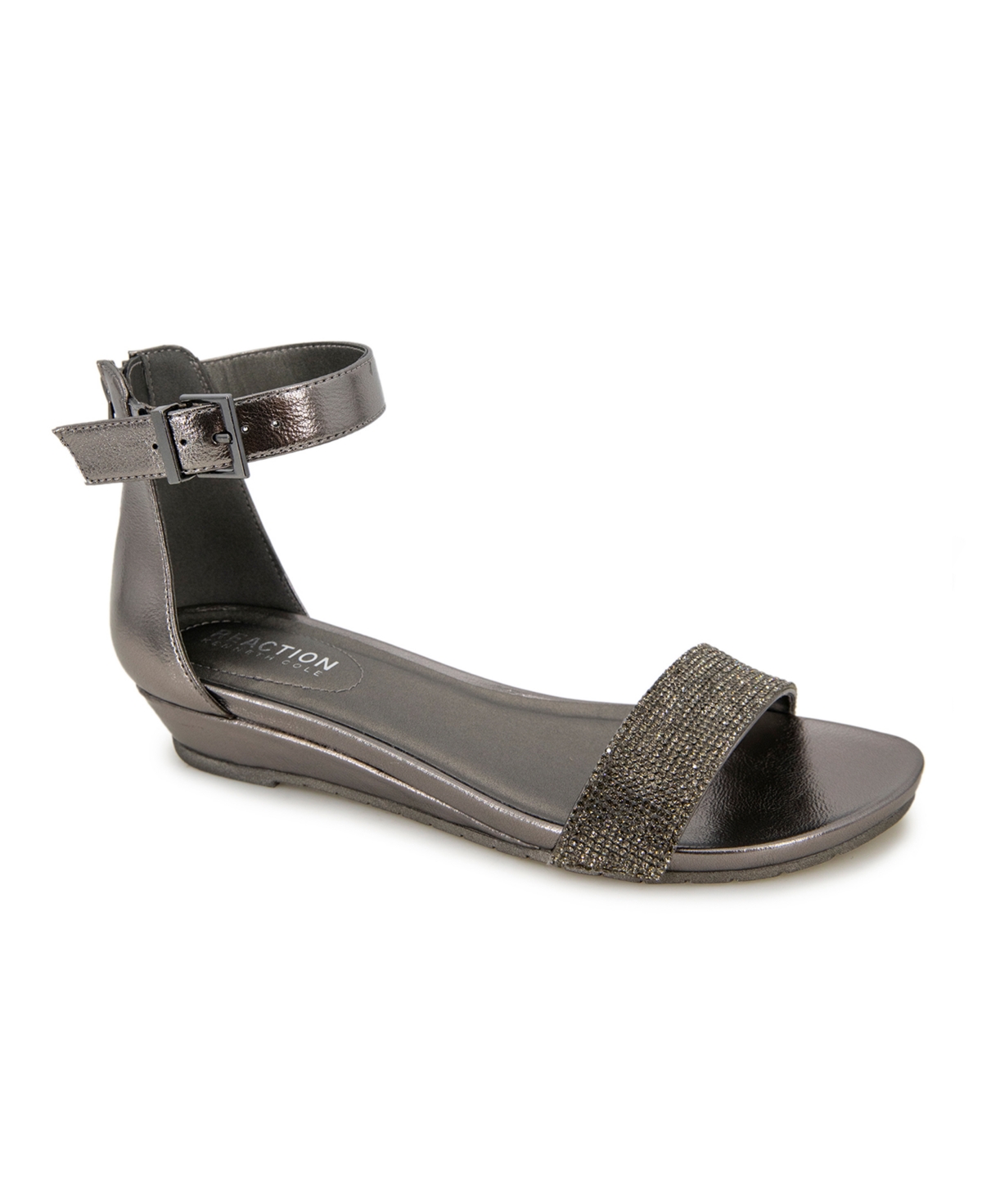 Kenneth Cole Reaction Women's Great Viber Jewel Wedge Sandals In Pewter