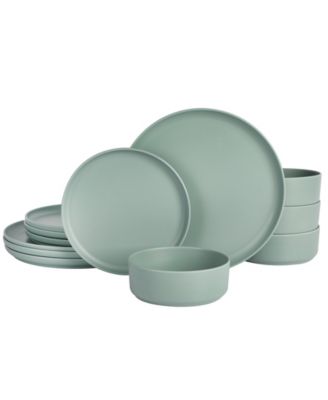 Canyon Crest Stackable Matte Melamine 12 Piece Set, Service for 4