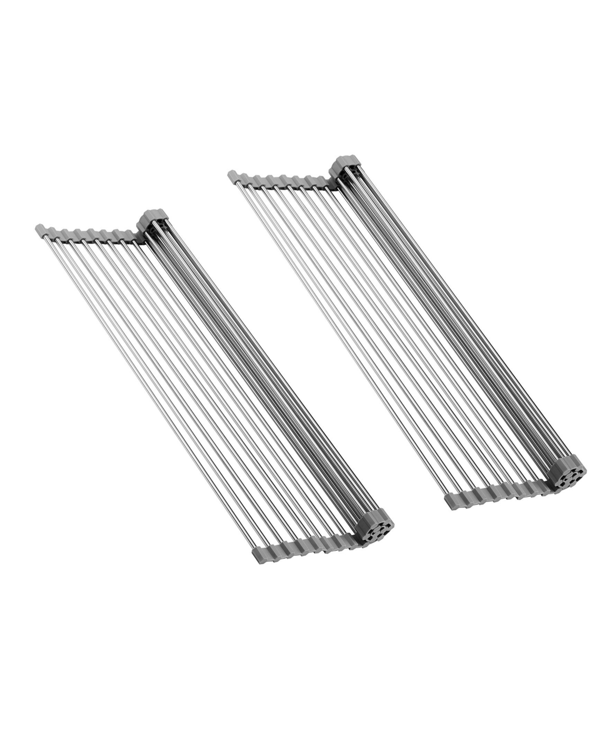 Cheer Collection Roll Up Dish Drying Rack, 2 Pack In Gray