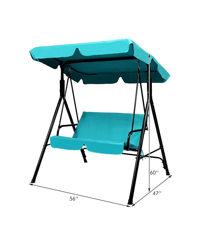 Costway Loveseat Patio Canopy Swing Glider Hammock Cushioned Macy's