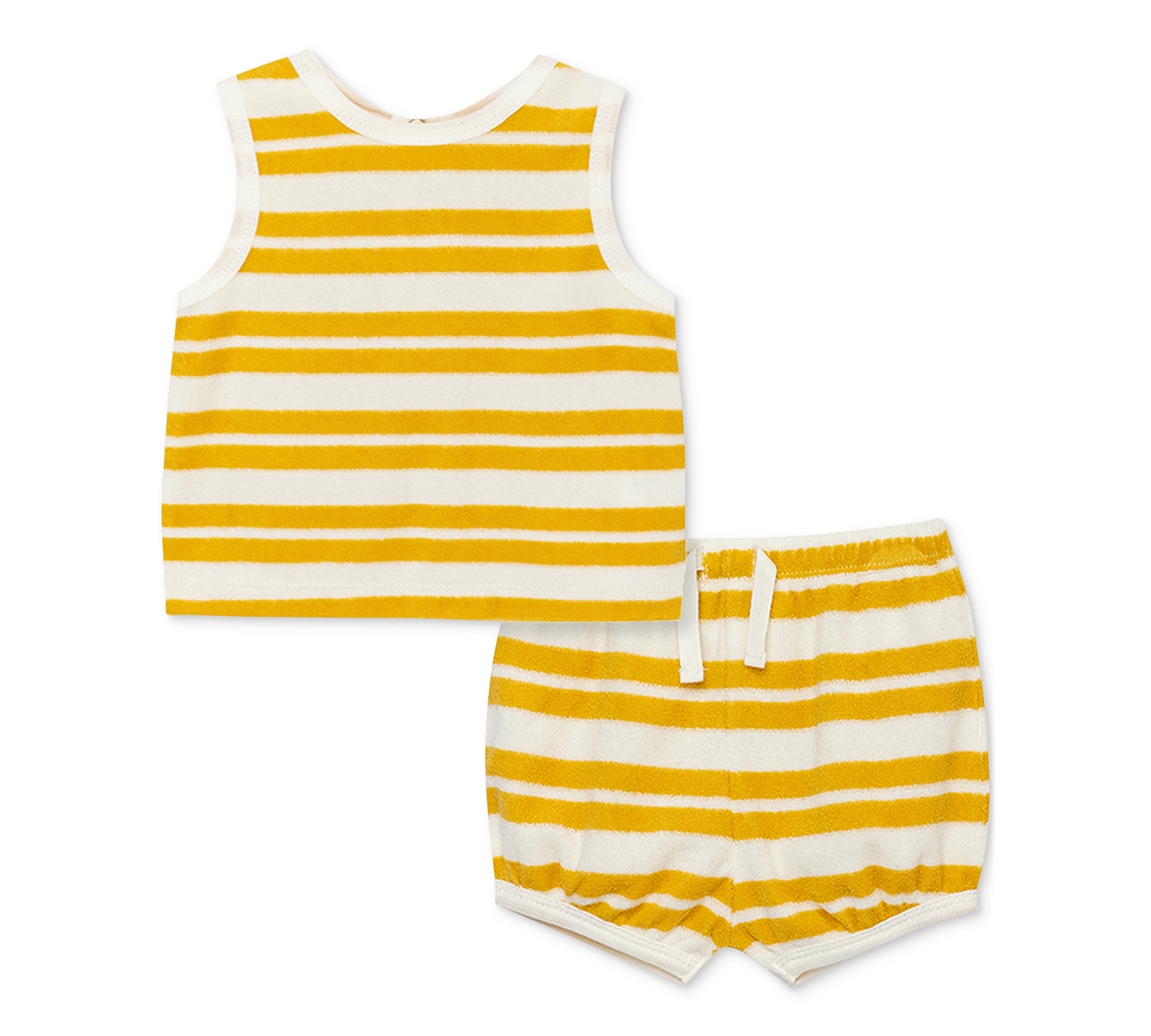 Focus Baby Boys Or Baby Girls Tank Top And Shorts, 2 Piece Set In Pastel Yellow