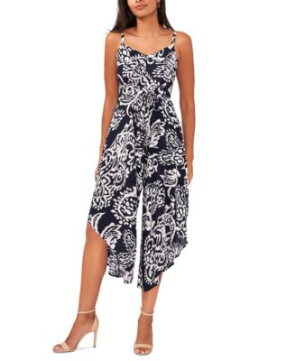 MSK - Women's Genie Tie-Front Asymmetrical-Hem Jumpsuit