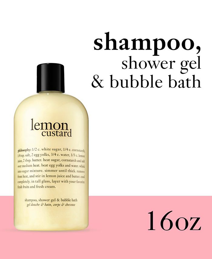 philosophy lemon custard 3in1 shampoo, shower gel and bubble bath, 16