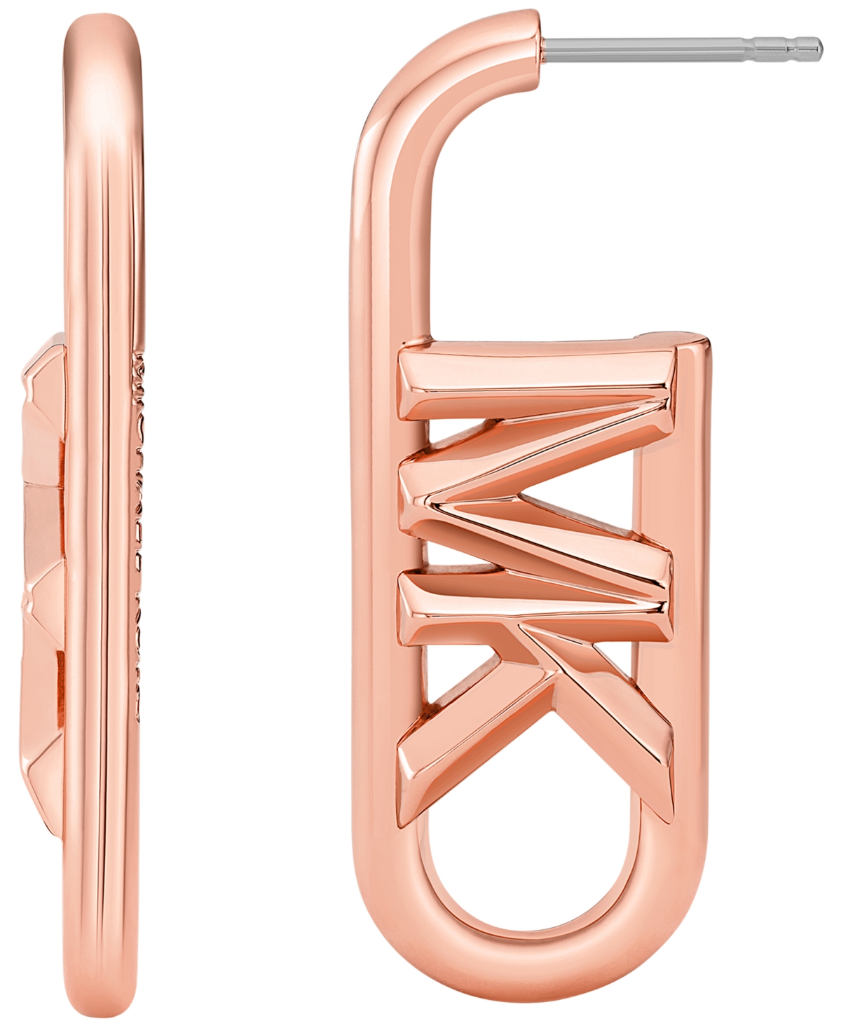 Michael Kors Brass Vertical Empire Link Stud Earrings In Rose Gold