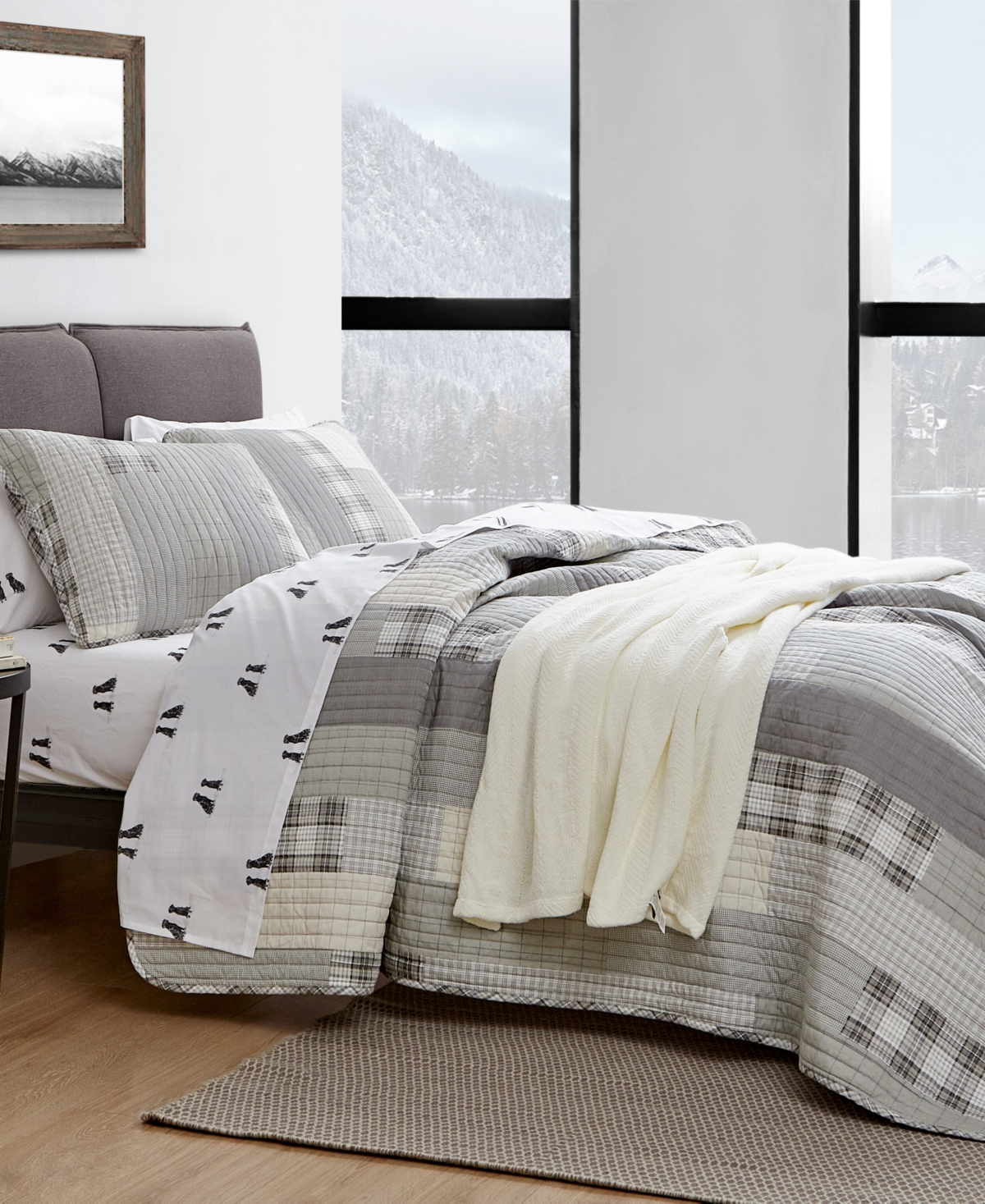 Eddie Bauer Herringbone Cotton Reversible Blanket,