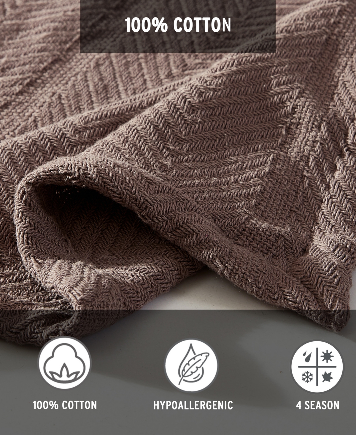 Closeout! Eddie Bauer Herringbone Solid Blanket