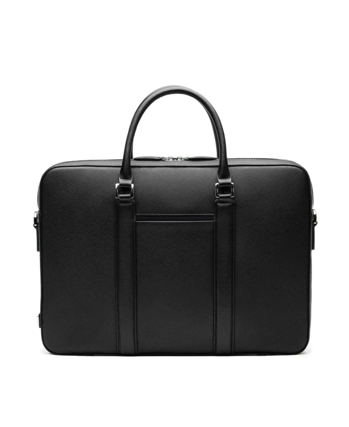 Men's Manhattan Monochrome Leather Briefcase - Black