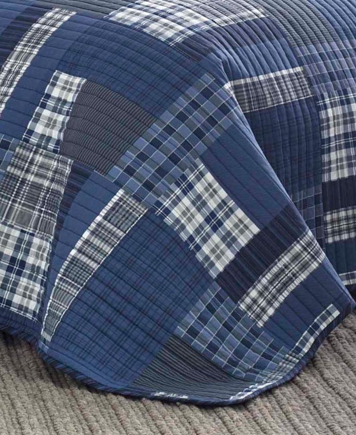 Eddie Bauer Eastmont Navy Reversible 2Piece Twin Quilt Set Macy's