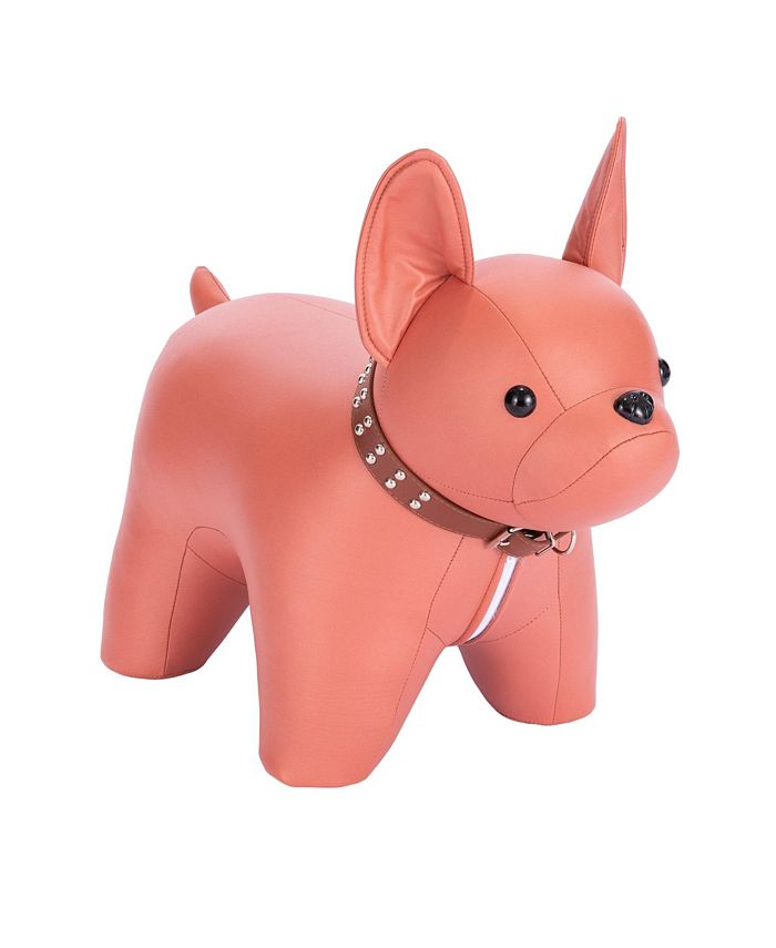 FC Design Animal Shape French Bulldog Ottoman for Kids Accent Footrest